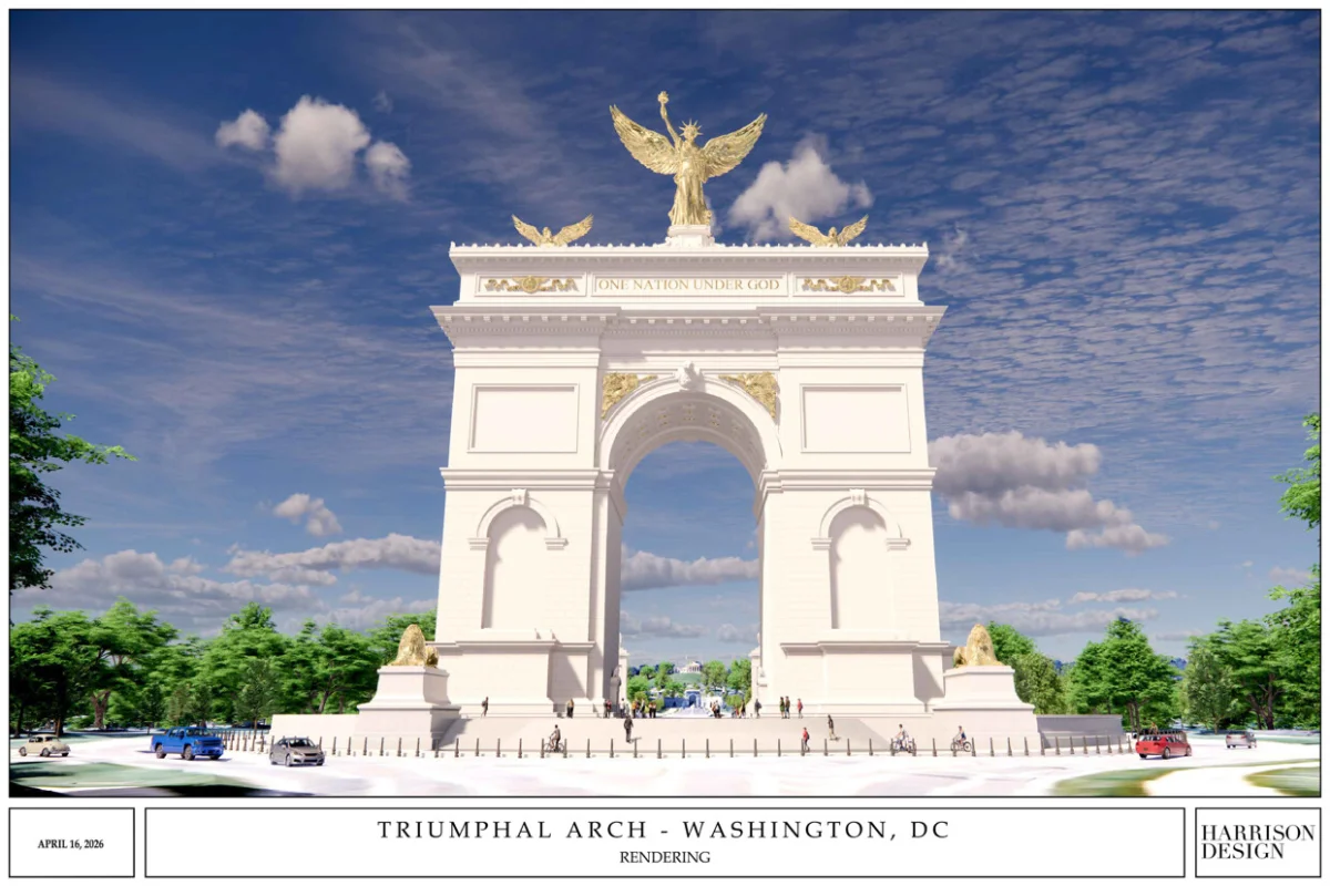 Trump vrea un arc de triumf de 76 m la Washington